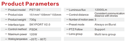 PST120 Zoom Searchlight for DJI M300 and M350 drone