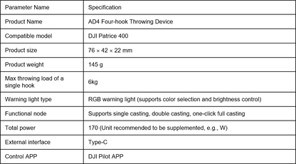 Newest AD4 Four-hook Throwing Device for DJI M400